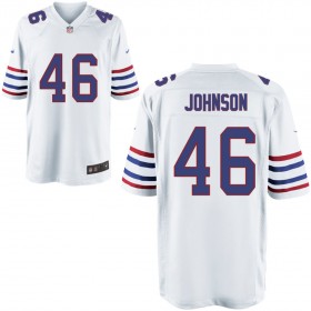 Mens Buffalo Bills Nike White Alternate Game Jersey JOHNSON#46