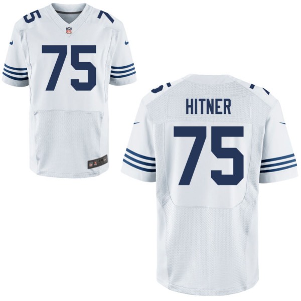 Mens Indianapolis Colts Nike White Alternate Elite Jersey HITNER#75