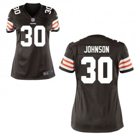 Women's Cleveland Browns Historic Logo Nike Brown Game Jersey JOHNSON#30