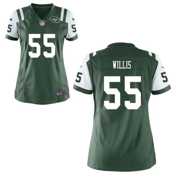 Women's New York Jets Nike Green Game Jersey WILLIS#55