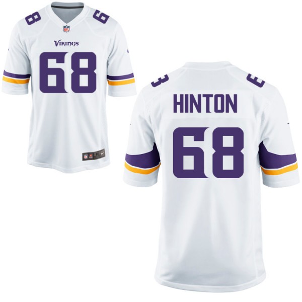 Nike Men's Minnesota Vikings White Game Jersey HINTON#68