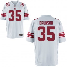 Nike Men's New York Giants Game White Jersey BRUNSON#35