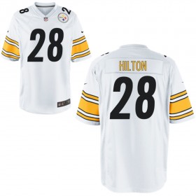 Nike Men's Pittsburgh Steelers Game White Jersey HILTON#28