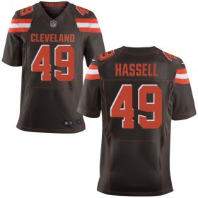 Men's Cleveland Browns Nike Brown Elite Jersey HASSELL#49