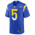 Men's Los Angeles Rams 21/22  Nike Blue Game Jersey  Jalen Ramsey#5